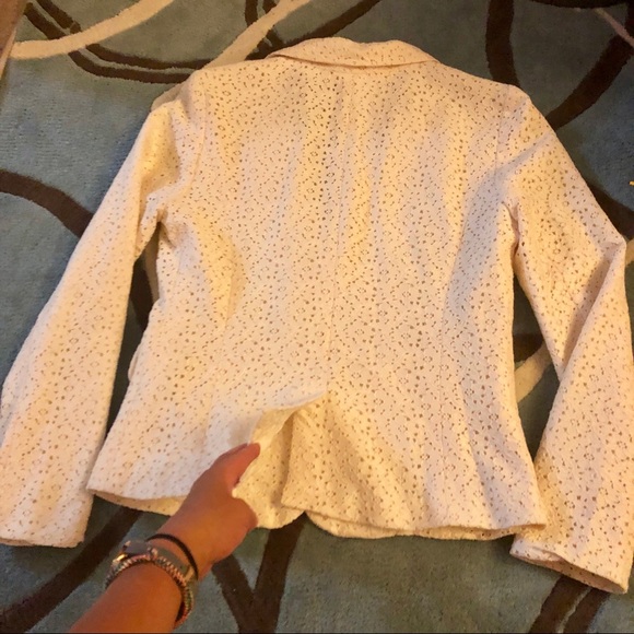 Anthro Cream Eyelet Lace Blazer - Picture 4 of 4